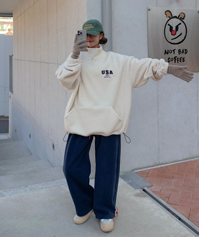 [男女共用]USA刺繍ストリングダンブル反集業