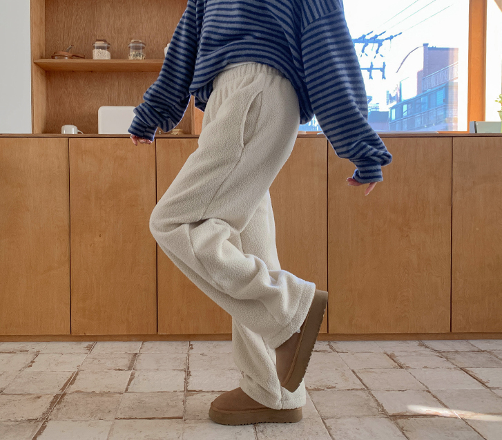 ウェッチダンブルフリースツウェーストリングパンツ