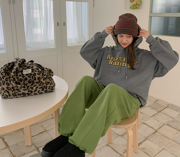 [男女共用]ウサギナ塩ピグメント起毛ロングフード