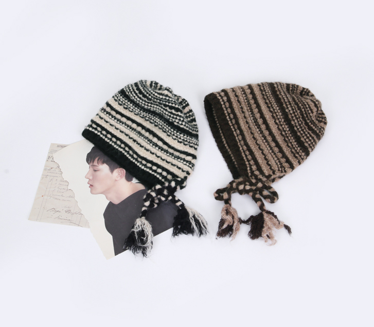 パタンニットボネットウールビーニー