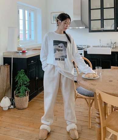 ミルクパッチ起毛ジョガーバンディングトレーニングパンツ