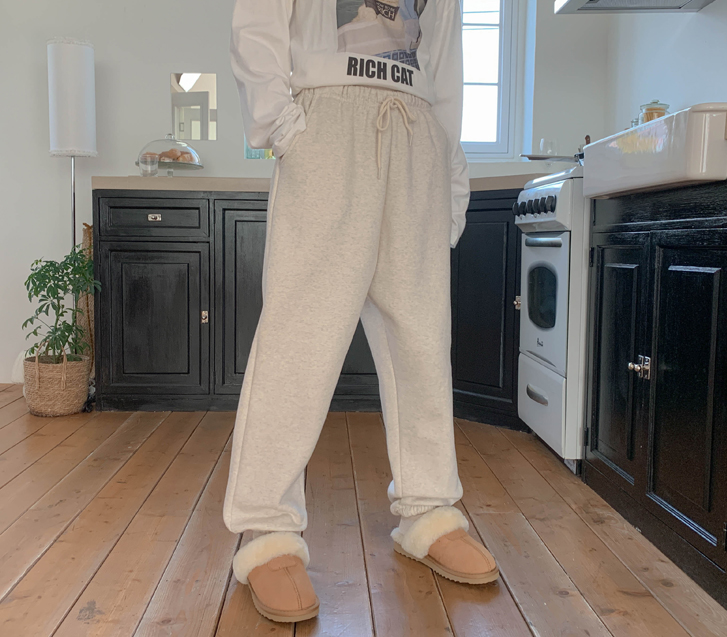 ミルクパッチ起毛ジョガーバンディングトレーニングパンツ