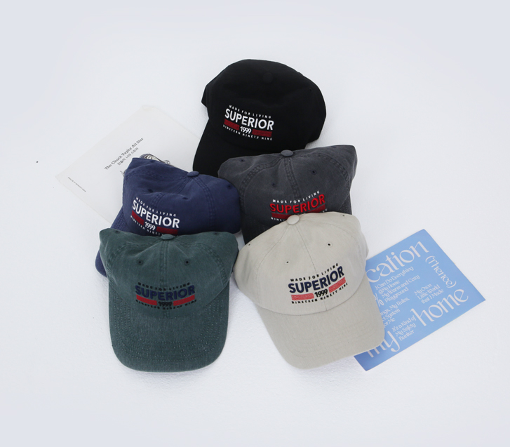 スーペリア刺繍ピグメントボールキャップ