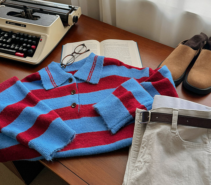 ゼリーウール ダンガラ配色 カラーニット