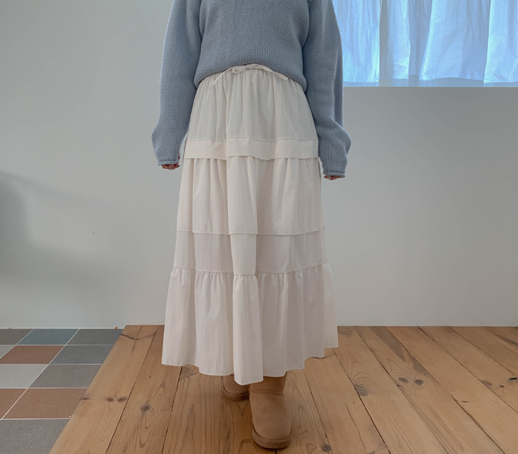 ヘルダーカンカンバンディングロングスカート