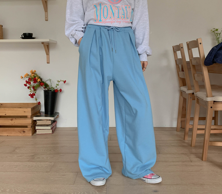 コージーピンタックバンディングワイドトレーニングパンツ