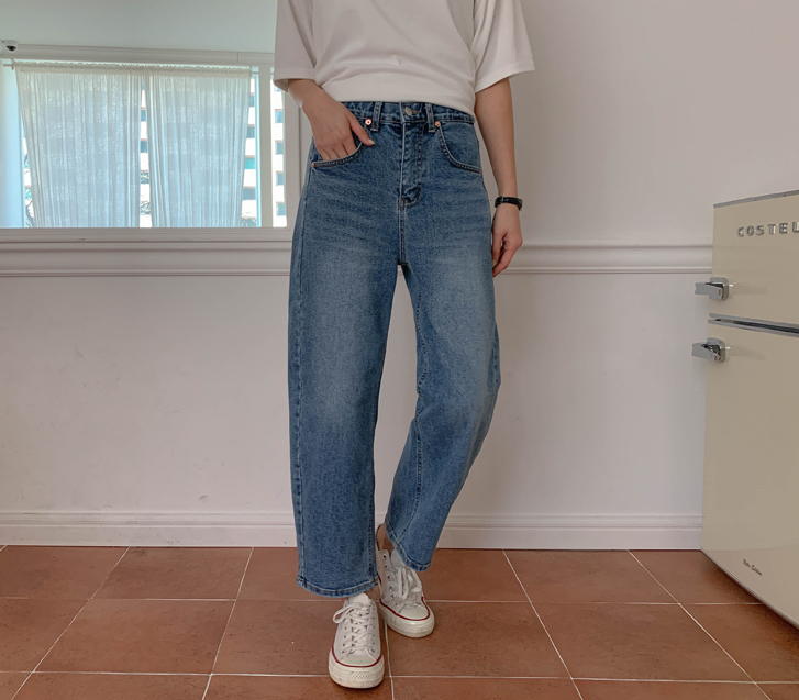 モトデニムバンディング排気パンツ