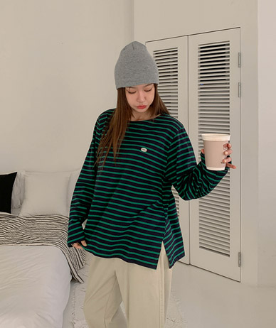 ローパインナットラベル ダンガラ長袖Tシャツ