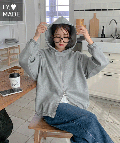 二重紙スナップボタンツーウェイバンディングフードジップアップ