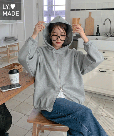 二重紙スナップボタンツーウェイバンディングフードジップアップ