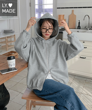 二重紙スナップボタンツーウェイバンディングフードジップアップ