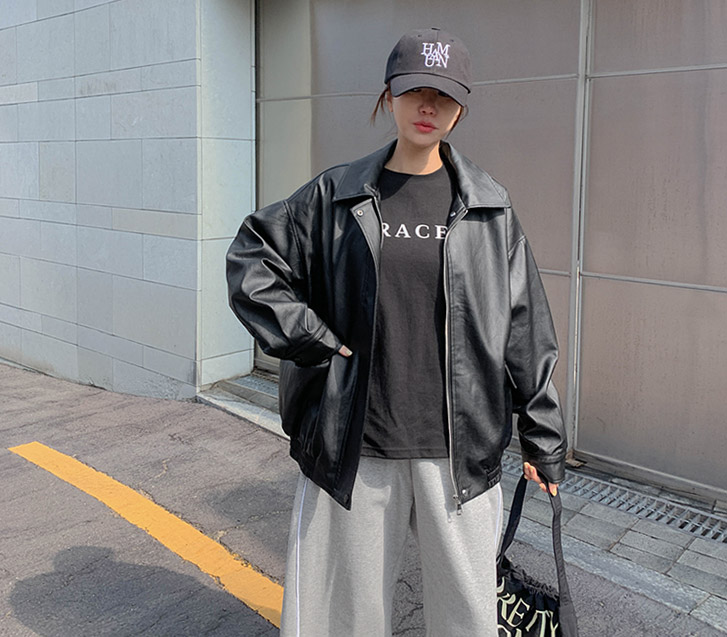 コレビーガンレザーブルージョンジャケット