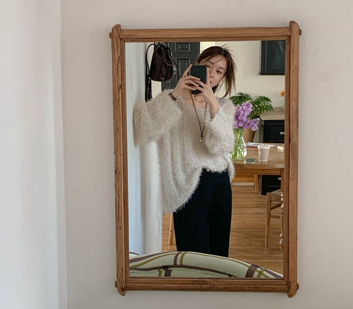 ブリーズ松葉Uネックニット