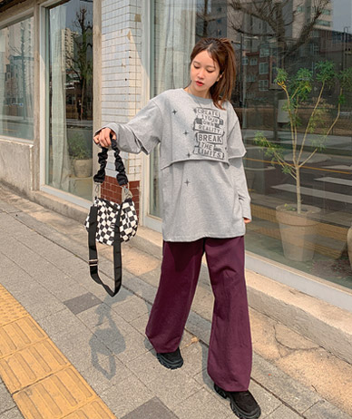 [男女共用]フィナッツスターナ塩レイヤード長袖ロングTシャツ