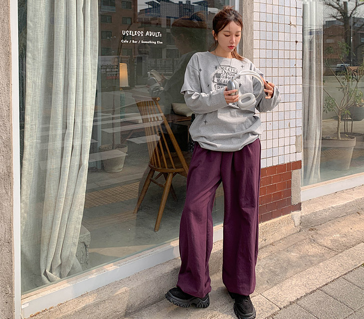 ドゥアピンタックバルーンワイドトレーニングパンツ