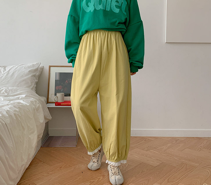 ティオリンクルレースバルーンワイドバギーパンツ