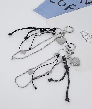 ロープハートチェーンキーリング