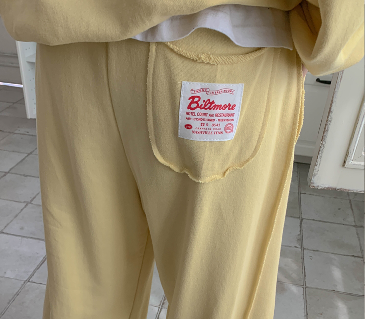 ナンバーパッチステッチストリングワイドトレーニングパンツ