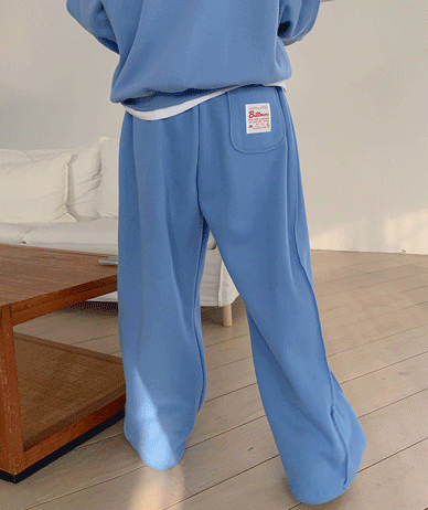 ナンバーパッチステッチストリングワイドトレーニングパンツ