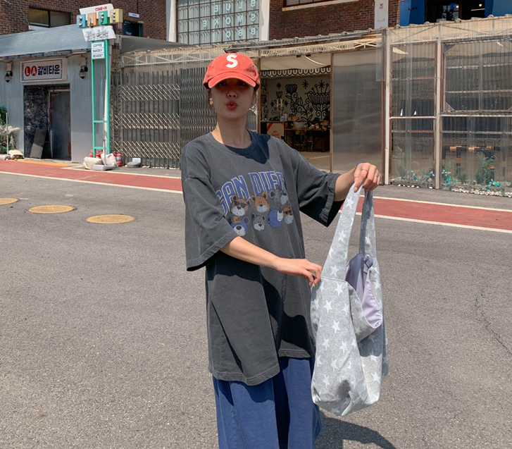 [男女共用]サンディベア ナヨルピグメント半そでロングTシャツ