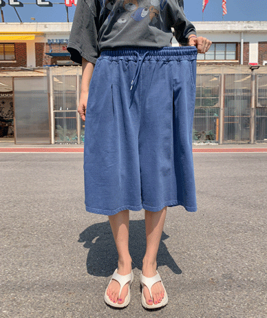 [男女共用]ウォニーピグメントバミューダピンタックトレーニングハーフパン