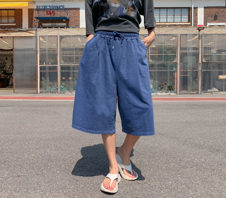 [男女共用]ウォニーピグメントバミューダピンタックトレーニングハーフパン