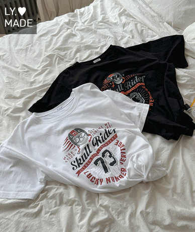 [男女共用]スカルライダーナ塩ルーズフィット半そでTシャツ