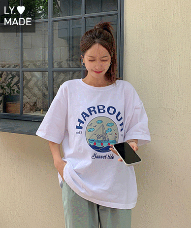 [男女共用]ハーバーナ・塩ルーズフィット半そでTシャツ