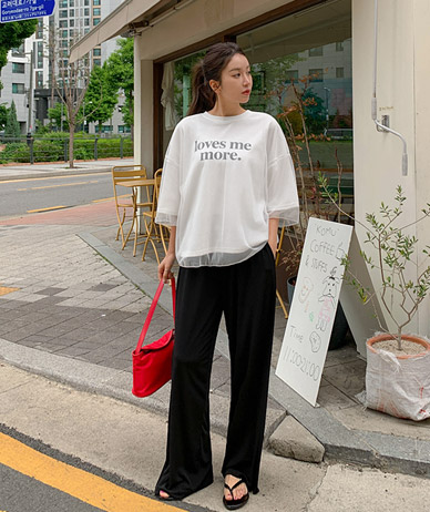 LOVE ME シーツルーマッシュ レイヤード 半そでTシャツ