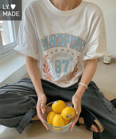 サンドフォード クラック 汚染 オーバーフィット 半そでTシャツ