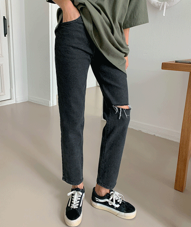 ウットキッズデニムストレートバンディングパンツ