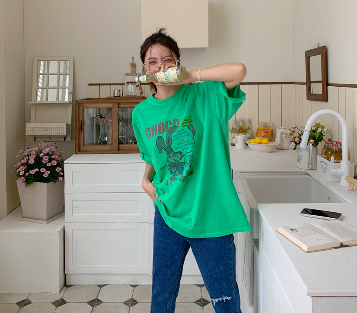 [男女共用]ダッチナ塩ピグメント半そでロングTシャツ