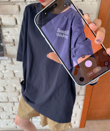 [男女共用]美容フルレタリングナ塩半そでロングTシャツ
