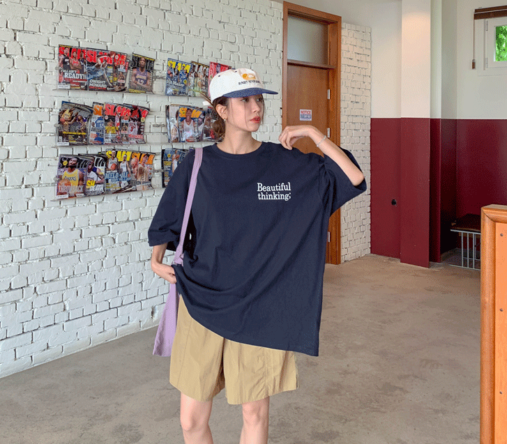 [男女共用]美容フルレタリングナ塩半そでロングTシャツ