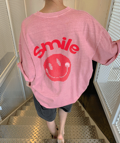 [男女共用]ドロップスマイル ナヨムピグメント 半そで ロングTシャツ