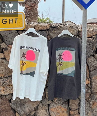 【企画セール10％】ビーチプリンティング半そでロングTシャツ