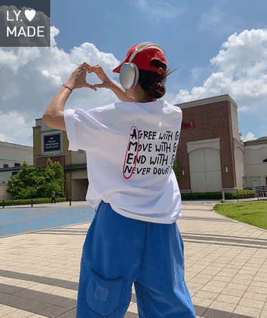 [男女共用]AMENレタリングオーバーフィット半そでTシャツ