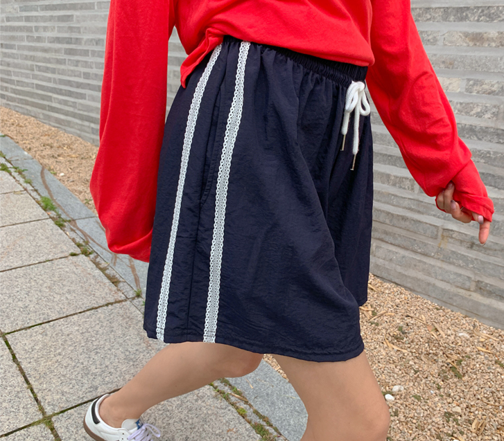 ミツレースナイロンバンディングハーフパン