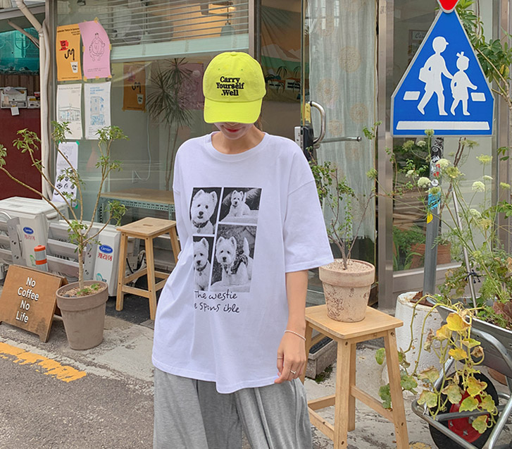 ドッグネカットプリンティング半そでTシャツ