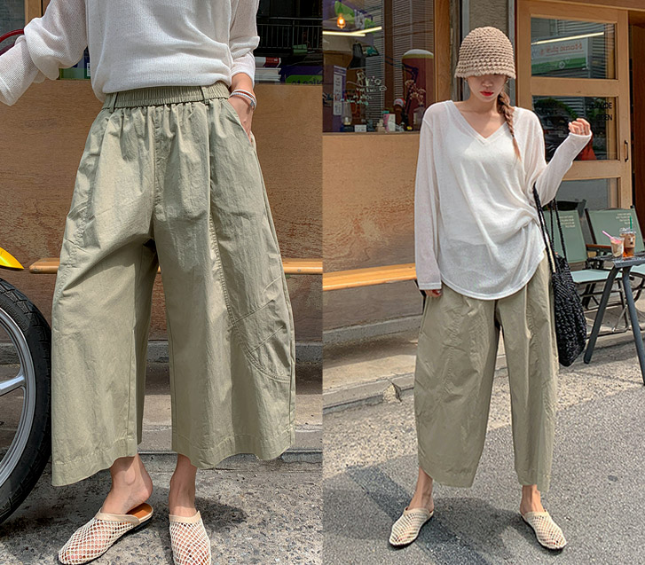 プレイ切開バンディングワイドパンツ