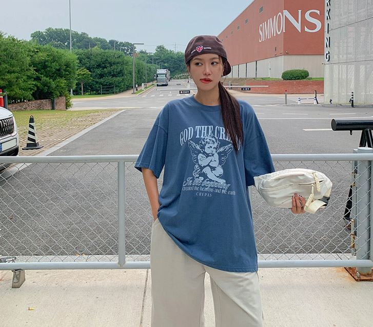 [男女共用]エンジェルナソム半そでロングTシャツ