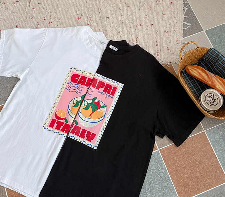 カプリイタリアフルーツナ塩半そでTシャツ