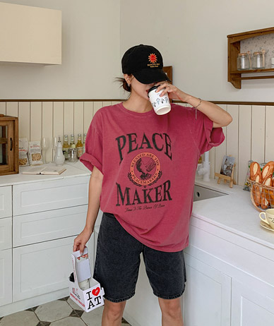 [男女共用]ピースピグメント半そでTシャツ
