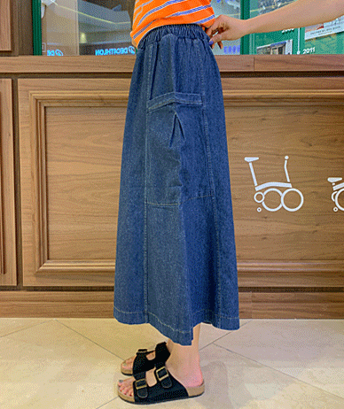 フリブデニムバンディングカーグワイドパンツ