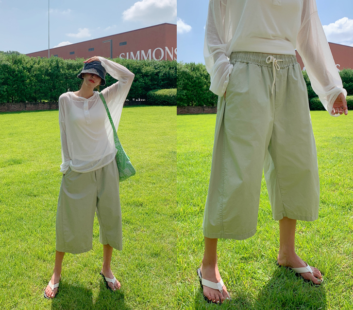 ウェイウォッシングカーブドバンディング7部バミューダパンツ