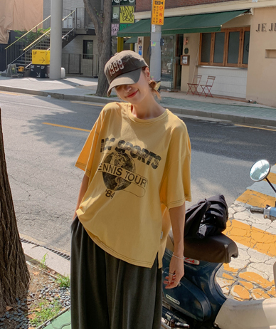 テニス捺染半そでティーシャツ