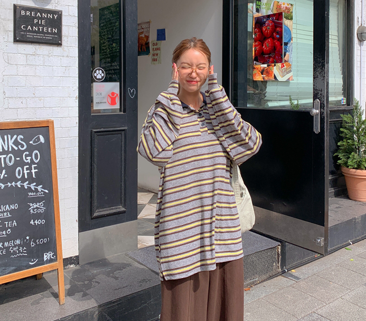 【男女共用】メリーダンガラカラー配色長袖ティーシャツ
