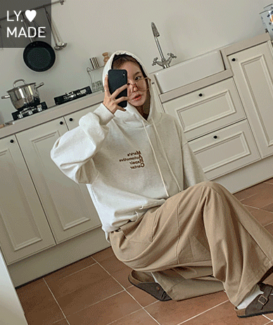 [男女共用]マークレタリングナ塩オーバーフィットロングフードティーシャツ