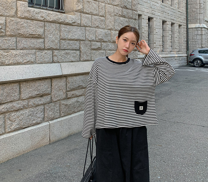 ナッシンダンガラポケットラベル長袖Tシャツ
