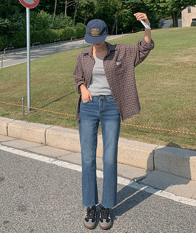カンヌ ヒドゥンバンディング デニム日付パンツ